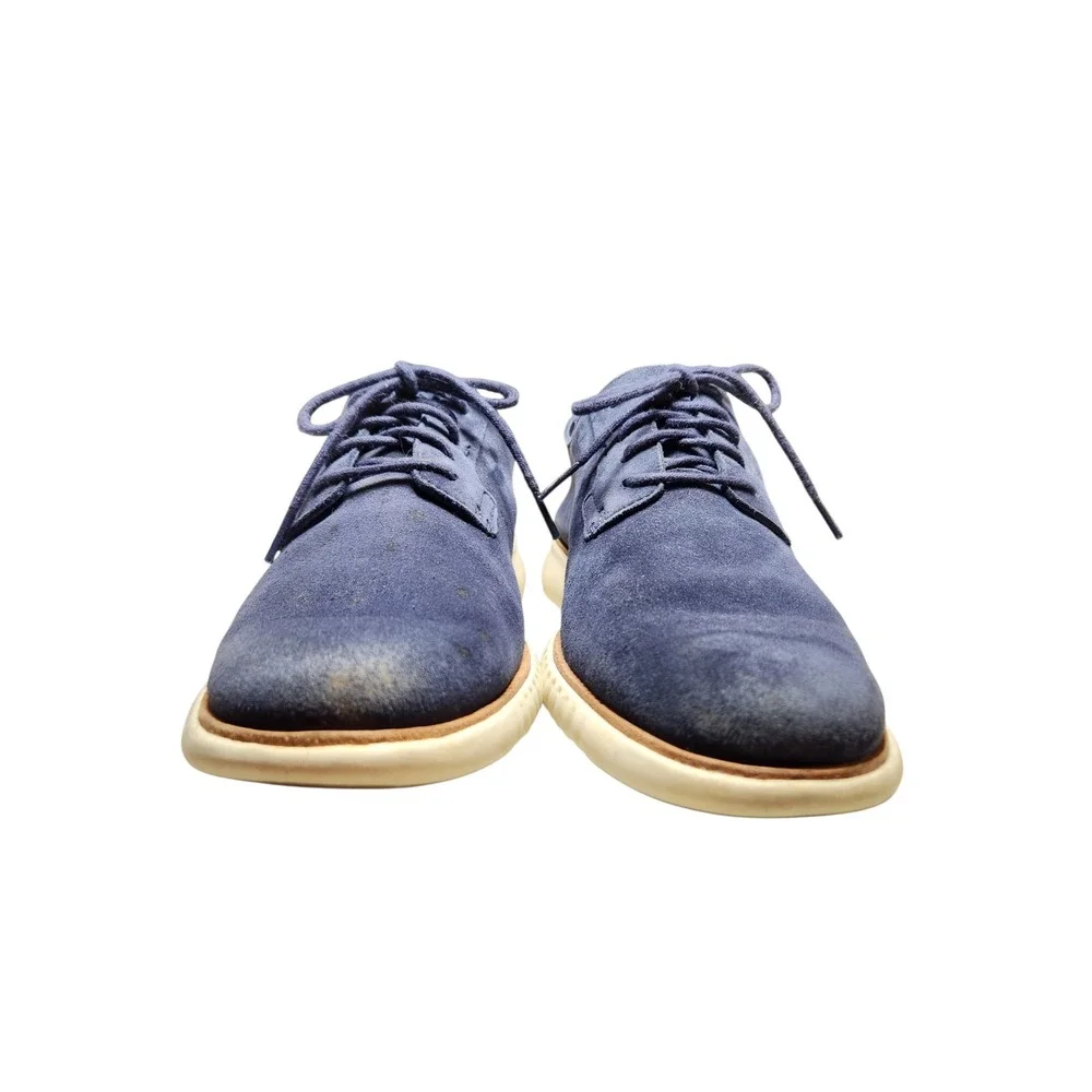 Cole Haan 2.ZEROGRAND Mens Marine Blue Suede Plain Toe Oxford Hybrid Shoes 10